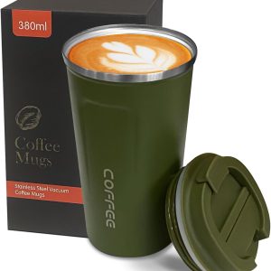 Yinbaoge Reusable Thermal Coffee Cup with Lid for Hot Tumblers & Water Glasses