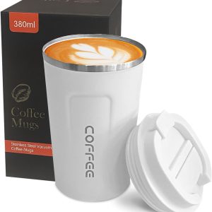 Yinbaoge Reusable Thermal Coffee Cup with Lid for Hot Tumblers & Water Glasses